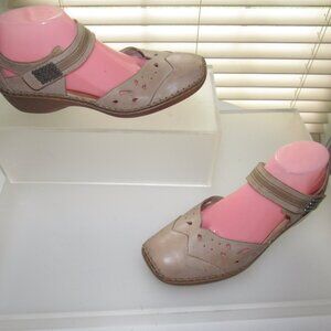 Remonte Soft Mary Jane Comfort Shoes Beige Leather Cutout Strap Size 41 (10-10.5